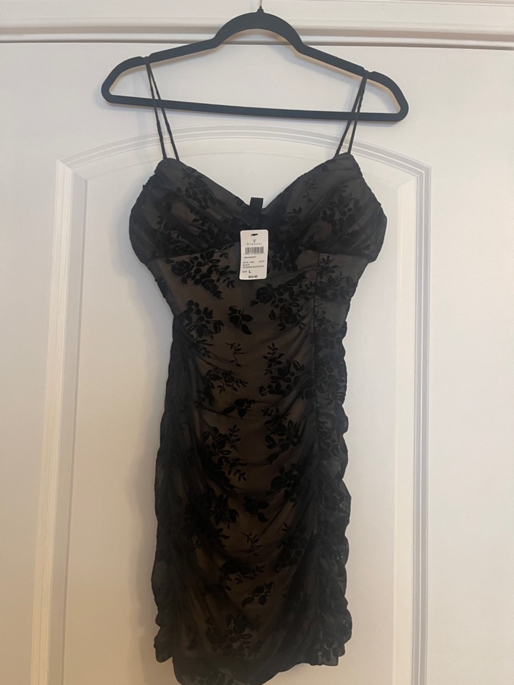 Windsor Black Floral Sheer Mini Dress